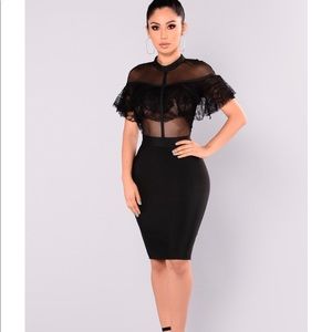 Black mesh dress